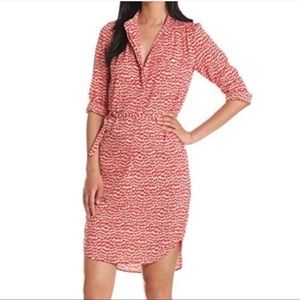 French Connection print button front shirt midi dress 2